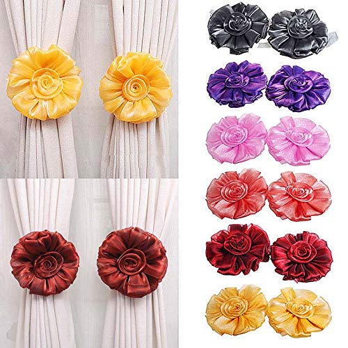 Gordijn stropdas ruggen 4 stuks bloemen gordijn tieback vlek gordijn clips huis gordijn houder stropdas ruggen woonkamer slaapkamer draperen decor stropdas ruggen voor gordijnen (kleur: lichtgroen