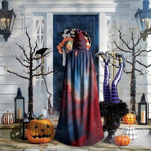 Cape imprimé galaxie avec capuche ample pour fête et cosplay - 6