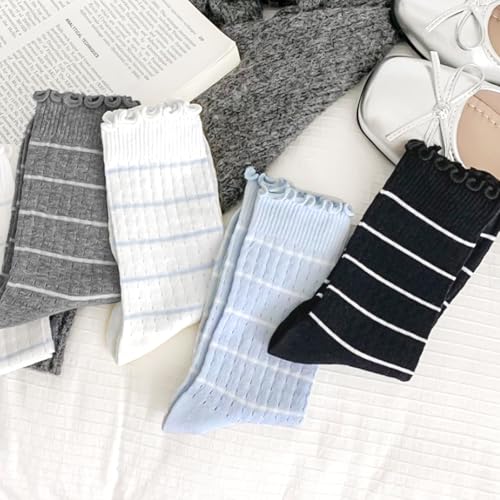 Image of Women's Cute Crew Socks, Casual Athletic Cotton Bowknot Cherry Calf Novelty Socks for Women
