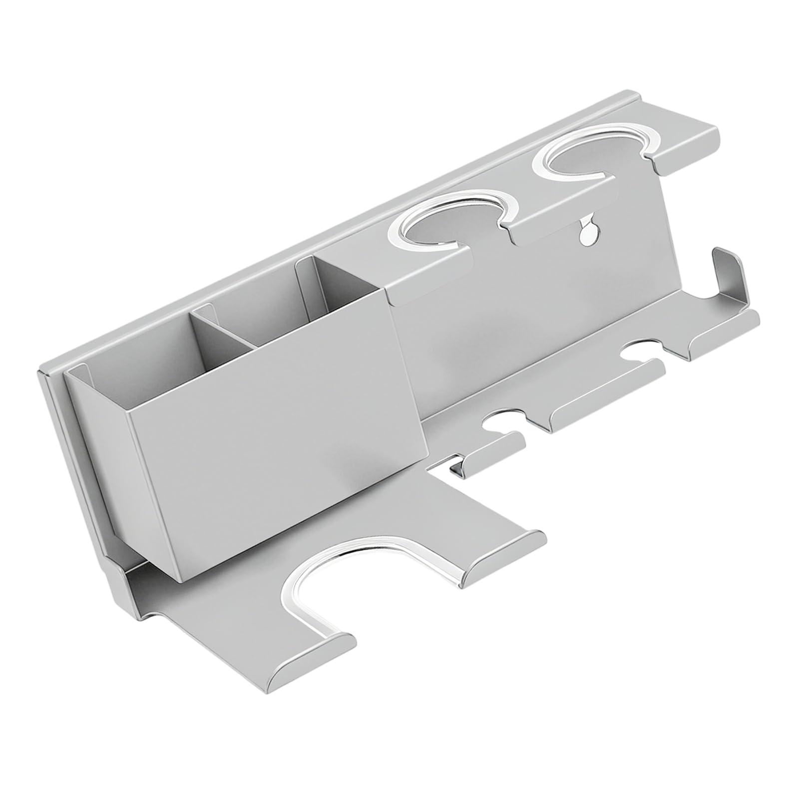 Tfaoys Grey Carbon Steel Materials Double Function Hanger And Shelf Rustproof Finish Perfect For Styli Professional Hair Tool Holder Multifunctional Blow Dryer Rack