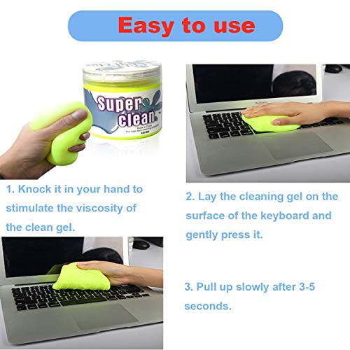 BESTZY Keyboard Cleaner Universele Cleaning Gel - 2 Cans en 2 Borstels Super Clean Snel Verwijderen Vlekken voor PC… - Image 7