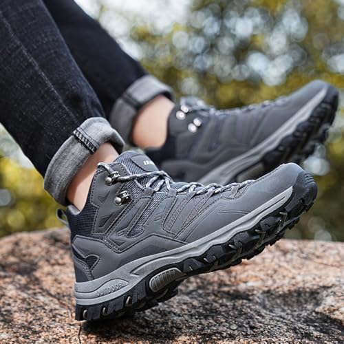 Men's Waterproof Hiking Boots High-Top Leather Non-Slip Outdoor Shoes for Mountain Trekking, Trail & Camping4