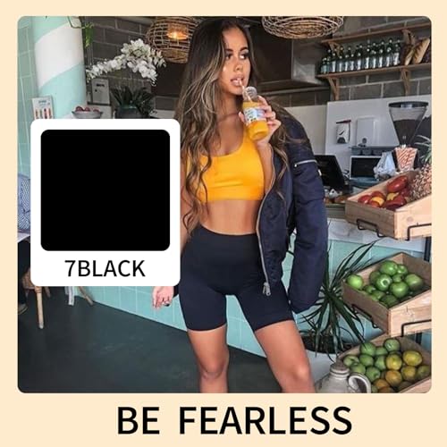 TNNZEET 7 Pack Biker Shorts for Women - 5''/8''/3'' High Waisted Workout Tummy Control Spandex Gym Shorts for Yoga Athletic