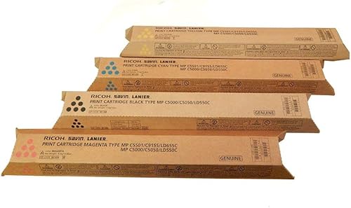 Miniatura 1 de Ricoh MP C5000 C5050 LD550C Juego de tóner original BCYM 841284, 841453, 841454, 841455, sellado en embalaje al por menor por Ricoh