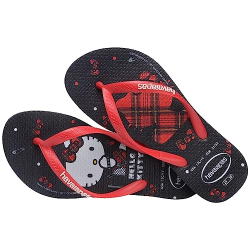 Chinelo Havaianas Kids Slim Hello Kitty Infantil Menina Cor:Preto;Tamanho:29/30