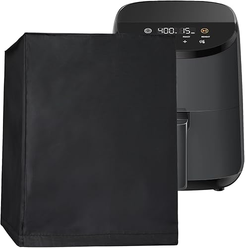 Funda para freidora de aire para freidora de aire pequeña de 2 a 5 cuartos de galón, cubierta impermeable y a prueba de polvo, color negro