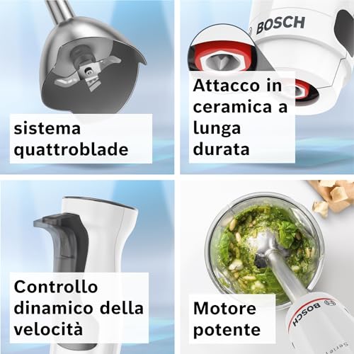 Bosch Serie 4 MSM4W220 Frullatore a immersione ErgoMaster 600 W Bianco 2 Bosch Serie 4 MSM4W220 Frullatore a immersione ErgoMaster 600 W Bianco
