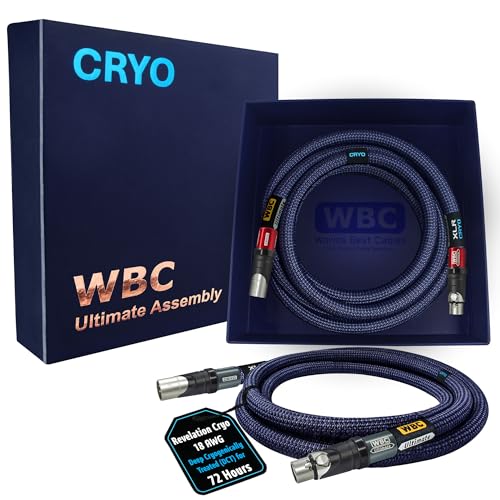 WORLDS BEST CABLES 3 Foot Ultimate - Revelation CRYO 18 AWG - Ultra-Pure OFC Ultra-Low-Capacitance (6.8pF/ft) - Premium Audiophile XLR Cable [72-Hr Cryo Treated]