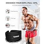 DMoose Fitness Dip Belt for Weight Lifting, Pullup, Squats & Dips - 36" Robust Steel Chain, Comfortable Neoprene Padding Supports 350lbs - Gym Weight Belt for Strength Training Workout & Weightlifting - Image 2