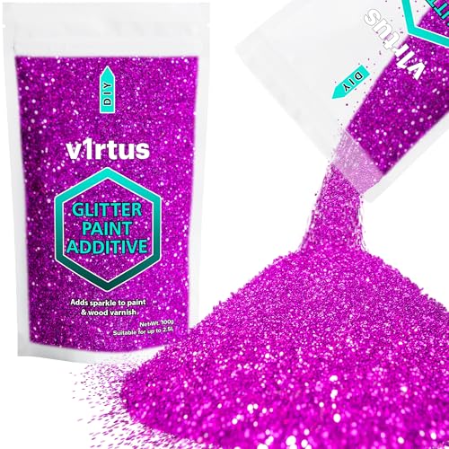 Fuchsia Pink Glitter Paint Additive 100g | Sparkle Glitter Paint for Walls Interior Exterior, v1rtus