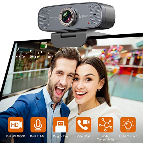 Angetube 1080P Webcam PC Web Camera for Computer HD Webcam with Microphone - PC Camera with 90-Degree Wide Angle Webcam, Plug and Play USB Webcam for Zoom | Skype | Teams | Streaming | Video Calling