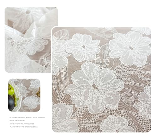 Nappe de table style rococo français KnSam en dentelle de prestige blanche