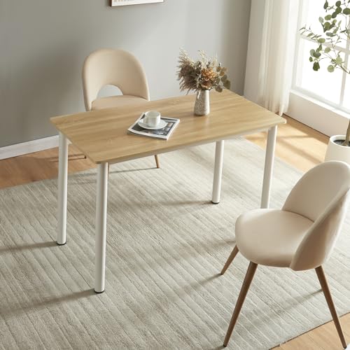 [en.casa] Esstisch Tammela Küchentisch für 4 Personen 120 x 60 cm Esszimmertisch rechteckige Tischplatte Stahlbeine Eicheoptik