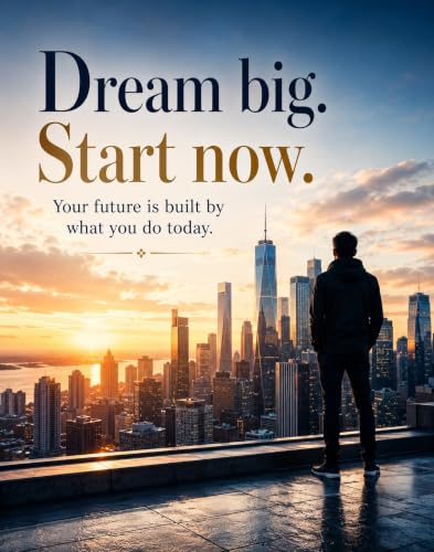 WESTERN DREAMS Dream Big Start Now Motivational Wall Art Poster,