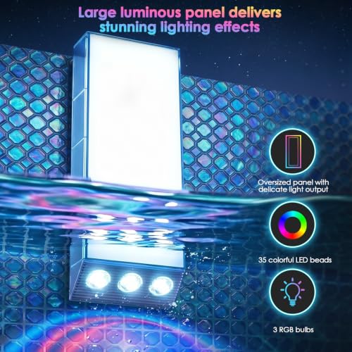 Image of Neoglint Solar Pool Lights for Inground & Above Ground Pools Magnetic | 38 LEDs with 30+ RGB color modes, IP68 submersible immersion-rated and smart auto timer for your backyard oasis
