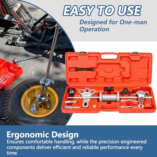 Bicos 9-Way Slide Hammer Puller Set, Front Wheel Hub Bearing Remover & Rear Wheel Axle Hub Dent Shaft Puller Tool Kit Wheel Bearing Removal Tool by Bicos - Image 3