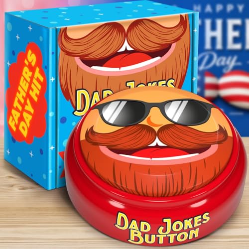 Dad Gifts for Fathers Day - 100+ Dad Jokes in a Button with Record Function - Funny Gifts for Papa, Grandpa, Husband from Daughter, Wife, Sister - Mens Birthday Gift Ideas - Best Gag Present 2026 - image 1