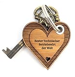 Mr. & Mrs. Panda Schlüsselanhänger Herz Bester Technischer Betriebswirt der Welt - Beruf Berufe Ausbildung Abschluss Ber