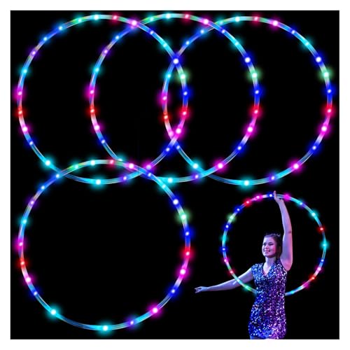 4Pack Led Hoops for Adults, 36in Fitness Equipment Weight Loss Auto Color Changing Strobe Glow Light Hooper Gift, 90cm Hooper Hoop(Two AA Batteries are Needed. Not Included)