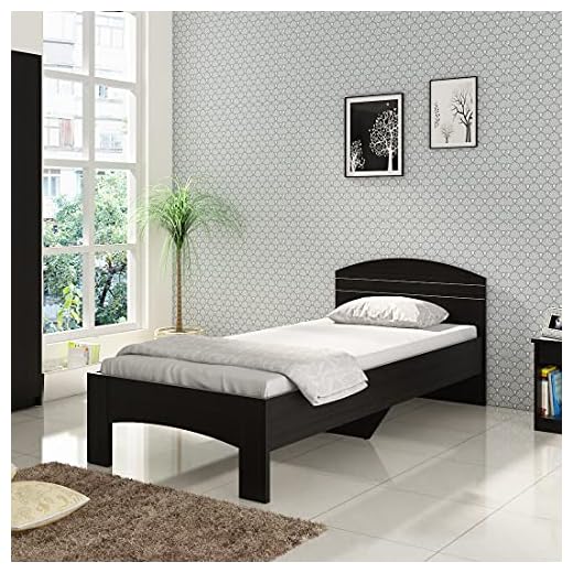 Spacewood Nobel Single Size Engineered Wood Bed (Particle Board - Natural Wenge)