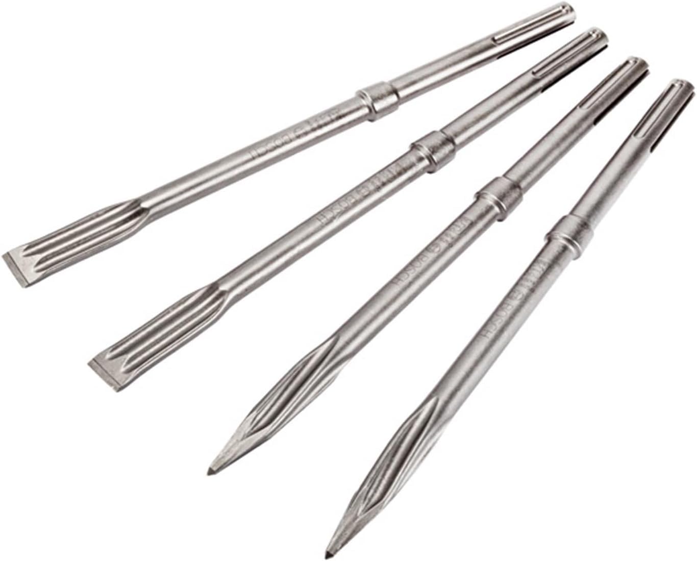 Bosch Professional: młot udarowy GSH 5 (SDS max, energia udaru 7.5 J, 1 100 W, szpicak i walizka narzędziowa) & Bosch Accessories 2607017368 Dłuto, Srebrny, 45 x 40 x 25 cm; 100 g, 4 Elementy