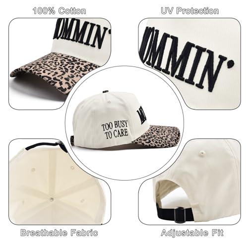 Image of Women's Mommin Trucker Hat - Vintage Two-Tone Ponytail Baseball Cap, Embroidered Adjustable Hat, Great Gift for Mom & Women