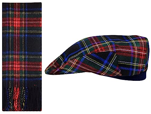 Écharpe et Casquette Tartan en Laine d'Agneau d'Écosse