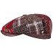 Produktbild LIERYS Carlento Patchwork Flatcap Schirmmütze Schiebermütze Wollcap Herrencap Herren - Made in Italy mit Schirm, Futter, Futter Herbst-Winter - 61 cm rot