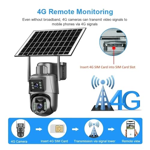 Cámara 4G con batería de 8 MP y sensor de movimiento PIR 4