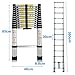 Aluminum Telescopic Ladder 12FT Extension Ladder Multi Purpose Anti-Slip Rubber Feet Ladder for Clean Household Daily Decorate Party Replace The Bulb (3.8M/330 Lb Capacity/150 kg)