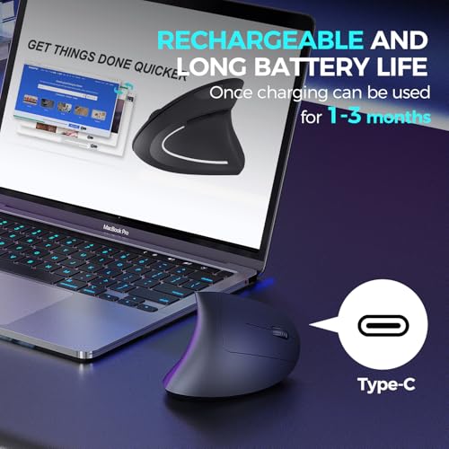 Image of AVMTOM Wireless Mouse Wireless Gaming Mouse Rechargeable PC Mouse with RGB Backlit 6 Buttons Adjustable Ergonomic for Laptop, PC, Computer, Desktop, Notebook etc Gaming Mouse Wireless (Pure Black)