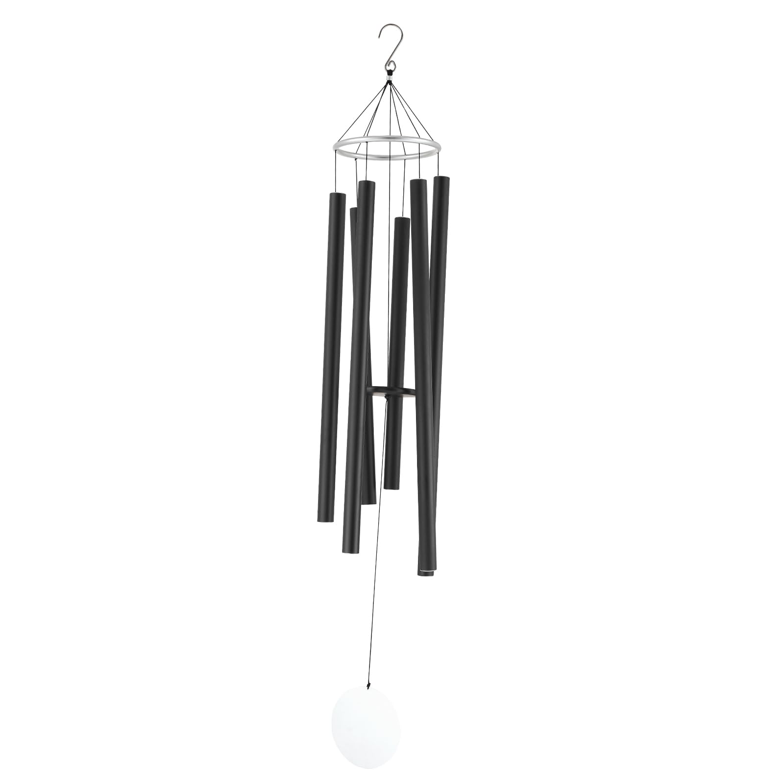 VEVOR Windspiel, 66 Zoll, Windspiel mit tiefem Ton und 6 Röhren, einzigartiges großes Gedenk-Windspiel zum Jahrestag, tolle Außendekoration für Terrasse, Veranda, Garten und Hinterhof, schwarz