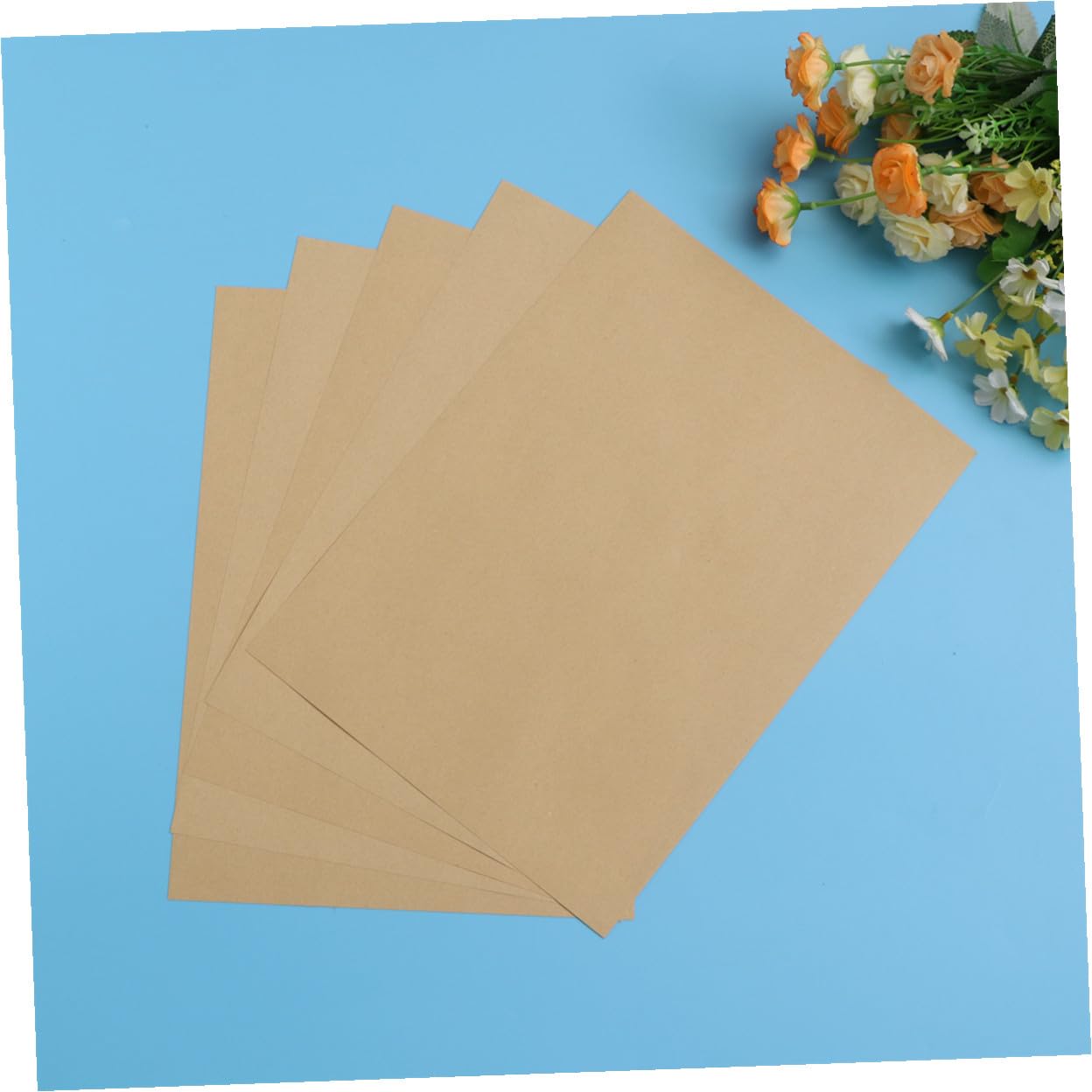 100 Blatt Kraftpapier Vintage Briefpapier Blanko Retro Schreibpapier zum Basteln DIY Briefumschläge Geschenkpapier Braunes Papier Dickes Papier Drucken