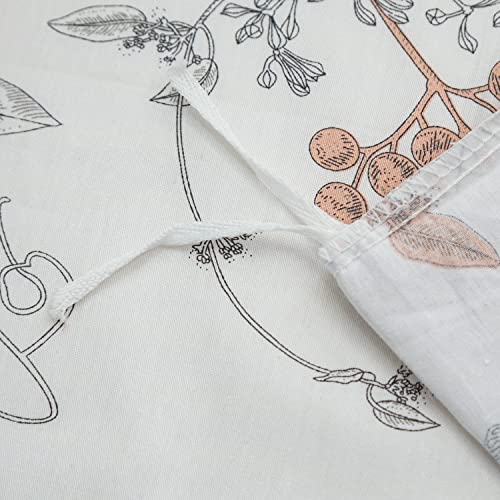 ERZRGA Floral Duvet Cover King Size Chic White King Duvet Cover Gorgeous Farmhouse Style 100% Cotton Breathable All Season Bedding Set with Zipper Closure & Corner Ties - Thumbnail 7