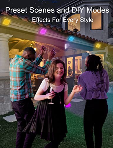 Appeck Rgbw Flood Lights Outdoor, Smart Pathway Lights With App Control, Color Changing Landscape, Music Sync, Timing, Ip67 Waterproof Uplighting For Garden, Yard, Patio, Alexa, 4 Pack #TOP1