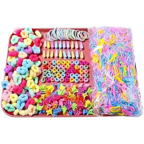 2320 PCS Hair Accessories Set For Girls,Cute Hair Ties Hair Clips Set for Kids Toddler,Elastic Ponytail Holders Hair Bands For Baby Kid,Candy Color Rubber Band Set Cover