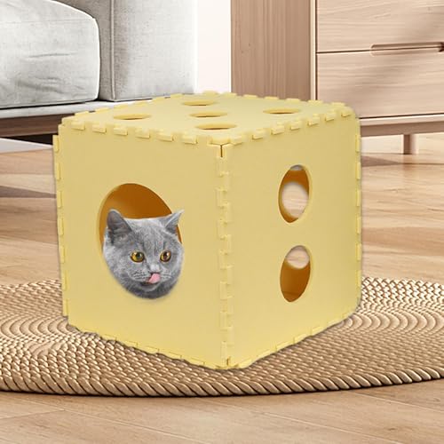 Niche pour chat en feutre modulable et cube griffoir pour chaton