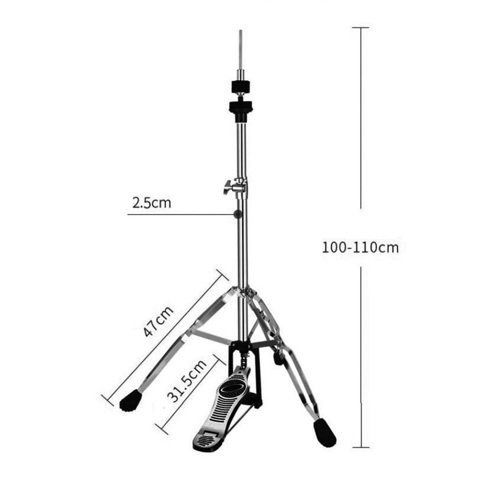 Oshhni Hi Hat Tripode Stand, supporto per tamburi, braccio di piatti a 3 gambe a doppio preparato, altezza regolabile per lo strumento musicale del