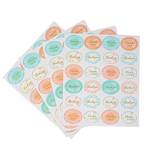 Honbay 20 Sheets 480Pcs Spring Floral Sticker Labels Oval Shape Thank You Sticker Self-Adhesive Seal Sticker Decorative Sticker For Wedding, Scrapbooking, Cookies Packaging, Gift Wrap, Envelopes Seal #TOP4