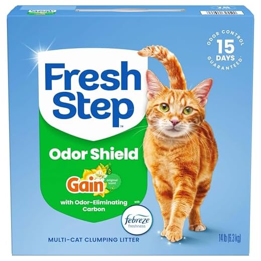 Fresh Step Odor Shield Multi Cat Clumping Cat Litter with Gain, 14 lb.