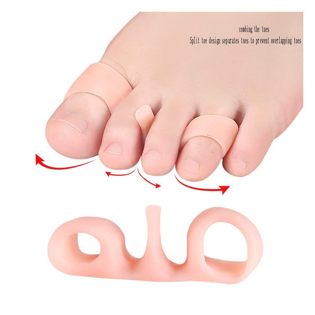 Separadores de Dedos de Gel, cojín Divisor, Corrector de Hallux Valgus, Almohadilla Suave Protectora de separación, Clip para pies, previene los Dedos en Martillo, Alivia el Dolor superpuesto