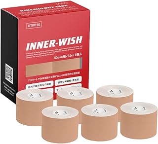 INNER-WISH (インナーウィッシュ) テーピング テーピングテープ キネシオロジテープ キネシオテープ スポーツタイプ (5cm/6巻入)