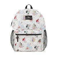 Disney Princess Characters All-Over Print 16\" White Backpack