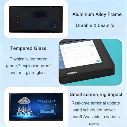 Image of Digital Advertising Display Screen,Signage Player Box Advertising Display,Media Signage Player,Viewing Angle 168,Landscape /Portrait LCD Monitor,for Restaurants,Cafes,Shops 21.5inch