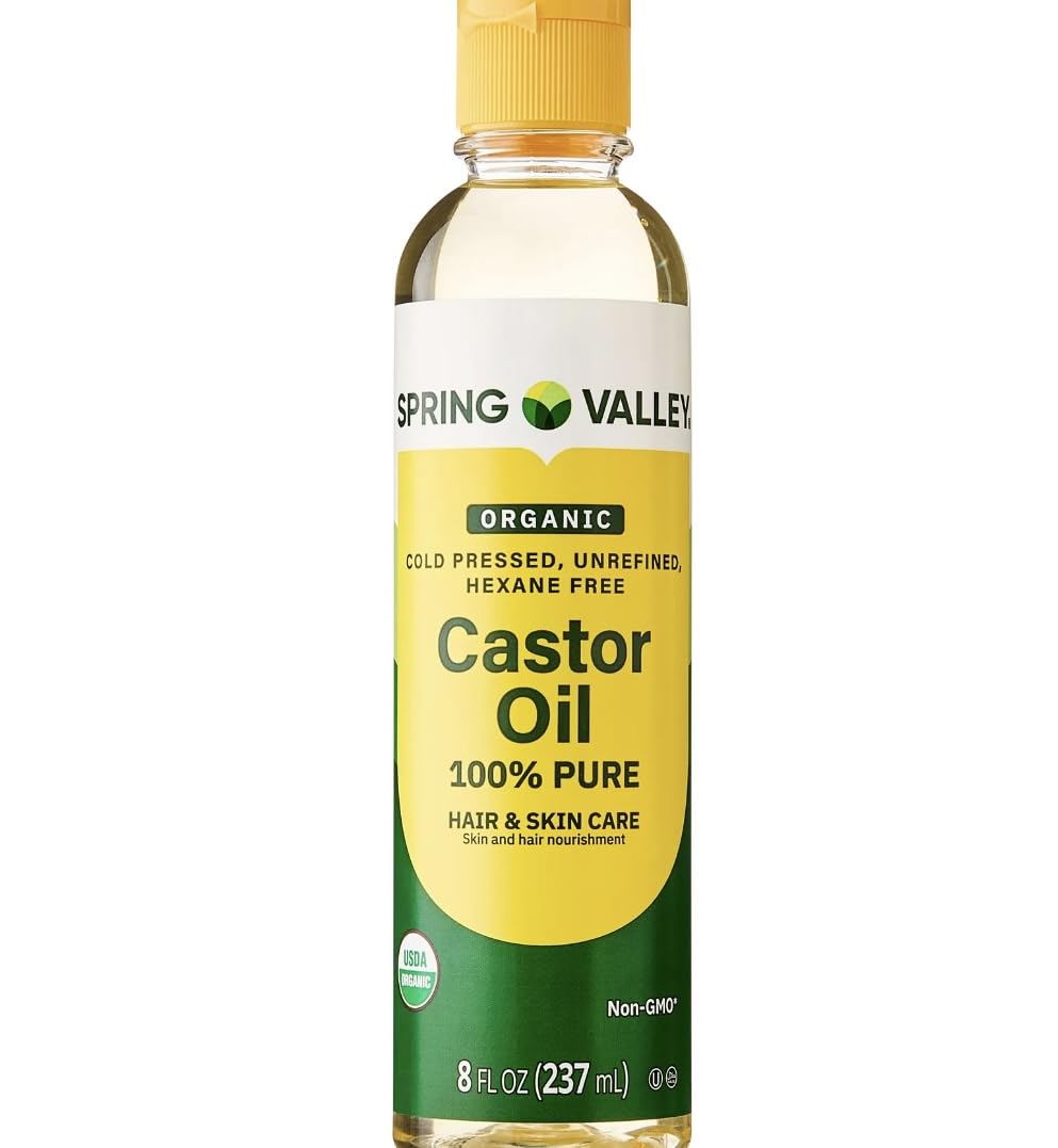 Cold-Pressed Castor Oil - Unrefined & Hexane-Free, Organic - For Hair and Skin - 8 fl oz