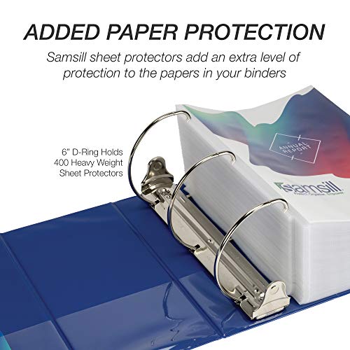 Image of Samsill Durable 6 inch 3 Ring Binder, Locking D Ring 100% Recycled Chipboard, Blue, 2 Pack
