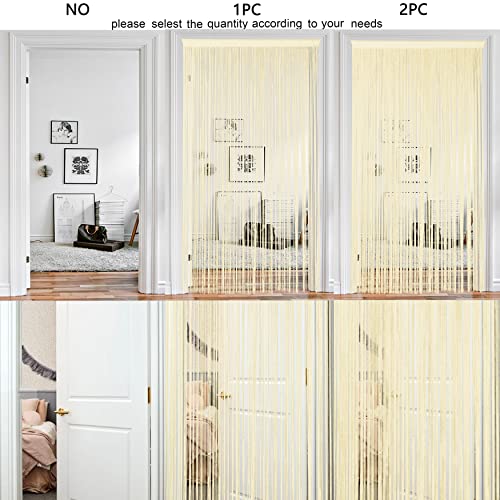 HSYLYM Door Curtain Window Curtains Door Decorations Room Dividers Decorations for Room,Doorways,Wall,Closet,Party and Furniture,One Piece Design,W35 xL96,Champagne - Image 3