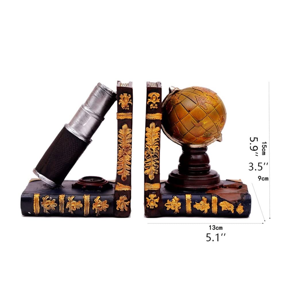 Buchstütze American Retro Globes Bookends Buchenden Harzbücher Seien Sie Studieren Dekorationen Ornamente Organisieren Buchungsbüro eingerichtet Schreibtisch Dekorative