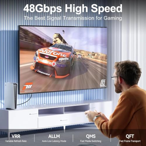 Image of Tobo 8K Hdmi 2.1 Cable 48Gbps Braided 4K 120Hz Hdr For Tv Ps5 Xbox Laptop