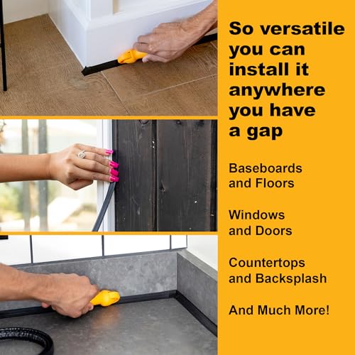 InstaTrim The Original Flexible Trim - 50ft Black 3/4" Wide Caulk Tape - Adhesive Trim with Many Uses Including Caulking for Bathtubs, Sinks, Counters, Tile, Floors - Made in USA by InstaTrim - Image 2